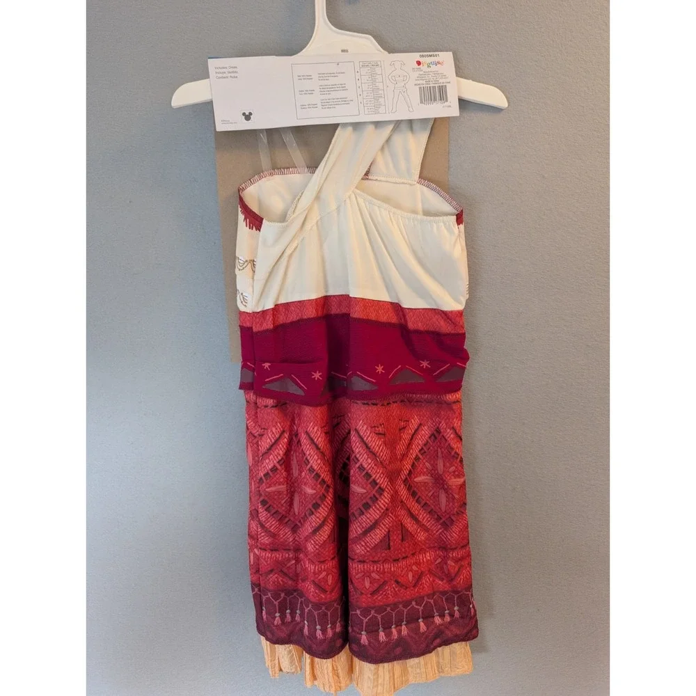 NEW Disney Moana 2 Girls Dress Costume Small Size‎ 4-6 Pretend Play Halloween - Picture 7 of 12